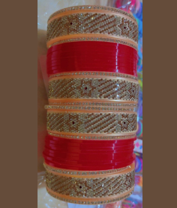 Traditional Bridal Red Chura Bangle Set