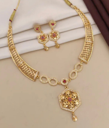 Elegant Gold-Tone Artificial Jewellery Set