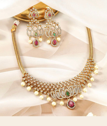 Royal Pearl Lotus Necklace Set