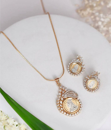 Vintage Coin Pendant & Earring Set