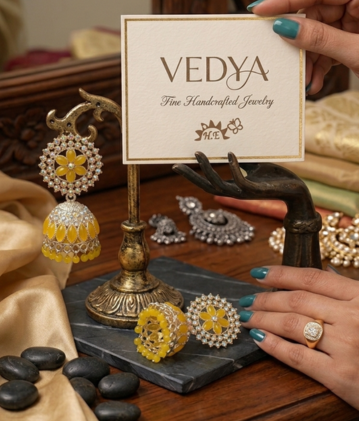 Vedya Bright Sunflower-Yellow Shimmering Jhumka Earrings