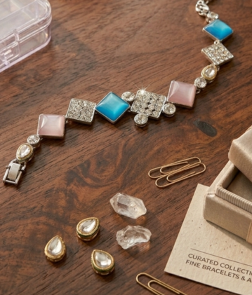 Vedya Pastel Harmony Geometric Stone Bracelet