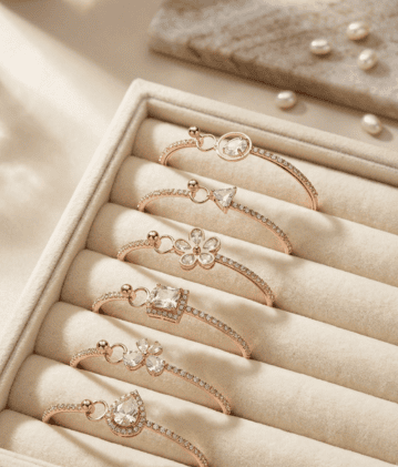 Rose Gold Cubic Zirconia Adjustable Bracelate Collection